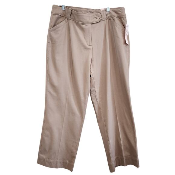 DressBarn Dress Pants Regular Fit Straight Leg High Waisted Beige Size 18W NWT - Picture 1 of 9